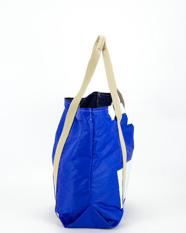 borsa mare in tessuto tecnico vele riciclate, colore blu, rivelami