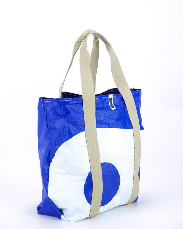 borsa mare in tessuto tecnico vele riciclate, colore blu, rivelami